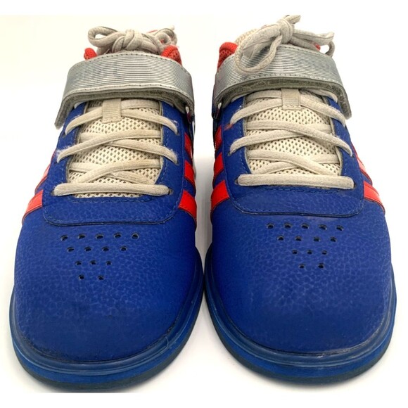 Adidas Powerlift 2.0  Men's US Size 9 Power Lifting Shoes  Blue w/Red 3 Stripes - Picture 4 of 12